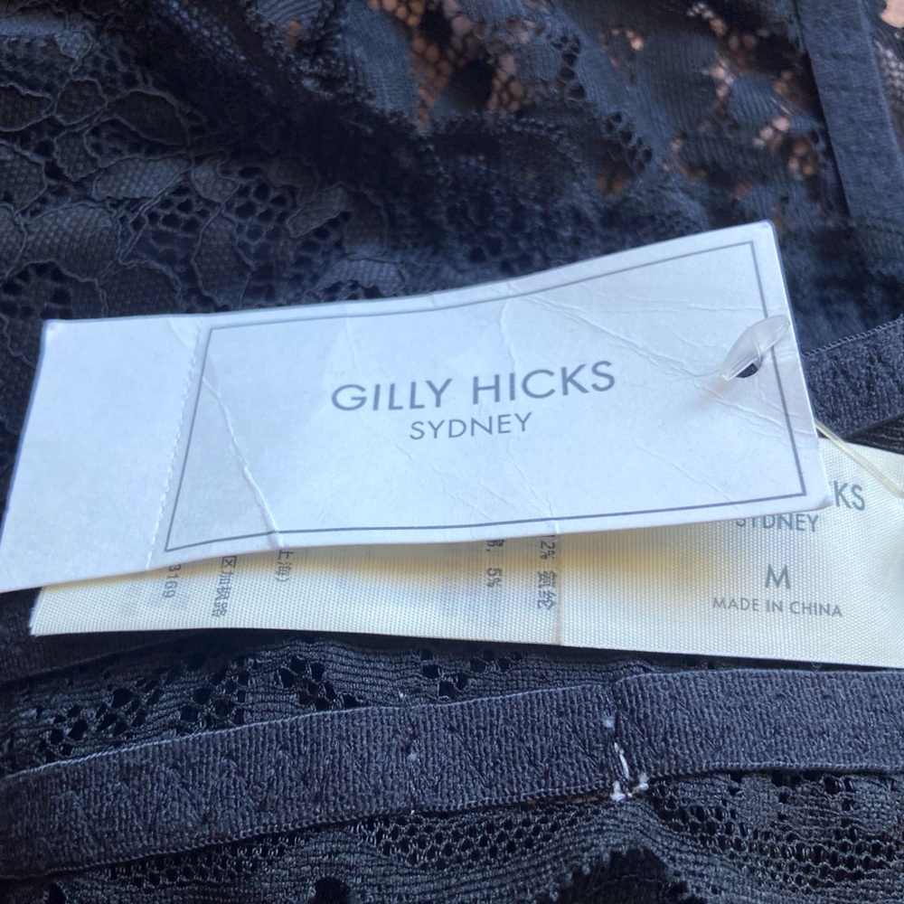 Gilly Hicks Bralette Halter Lace Floral Black Size Medium - Picture 10 of 10